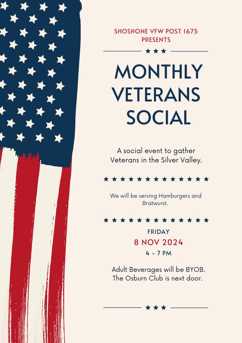 Monthly Veterans Social Flyer