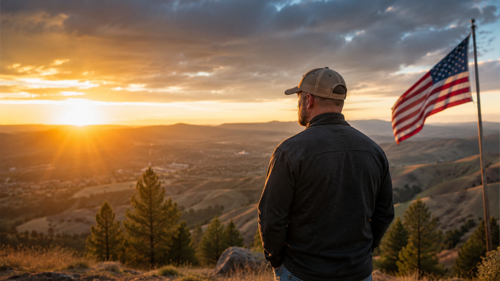 Veteran looking down at Boise
